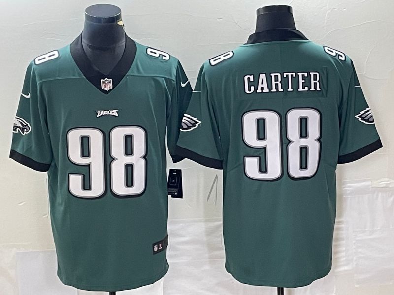 Men Philadelphia Eagles 98 Carter Green Nike Vapor Limited NFL Jersey style 1